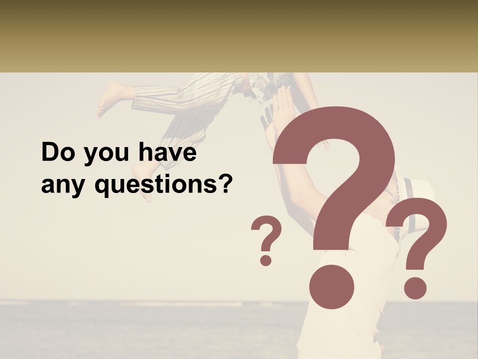 A Man Holding A Child Up In The Air PowerPoint Template