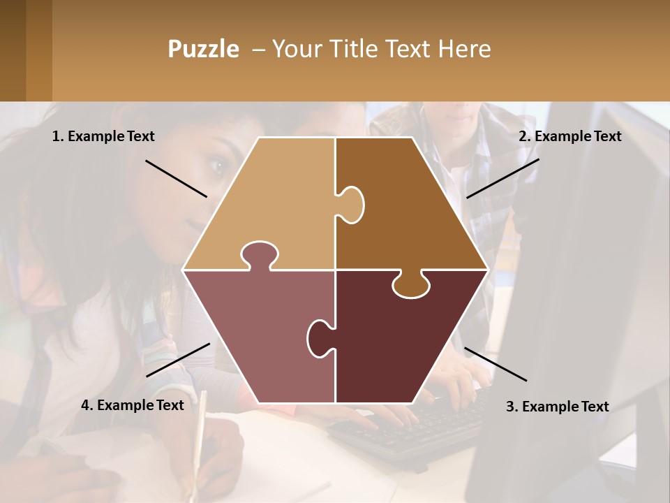 A Group Of People Looking At A Computer Screen PowerPoint Template