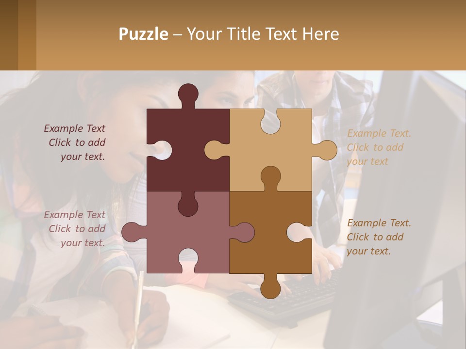 A Group Of People Looking At A Computer Screen PowerPoint Template