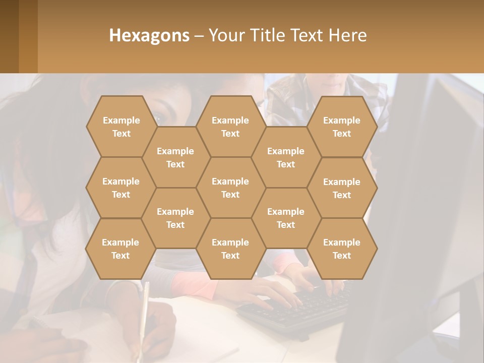 A Group Of People Looking At A Computer Screen PowerPoint Template