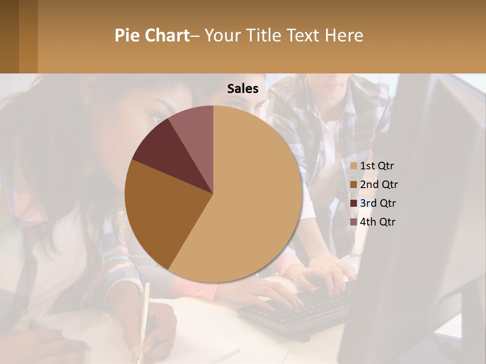 A Group Of People Looking At A Computer Screen PowerPoint Template