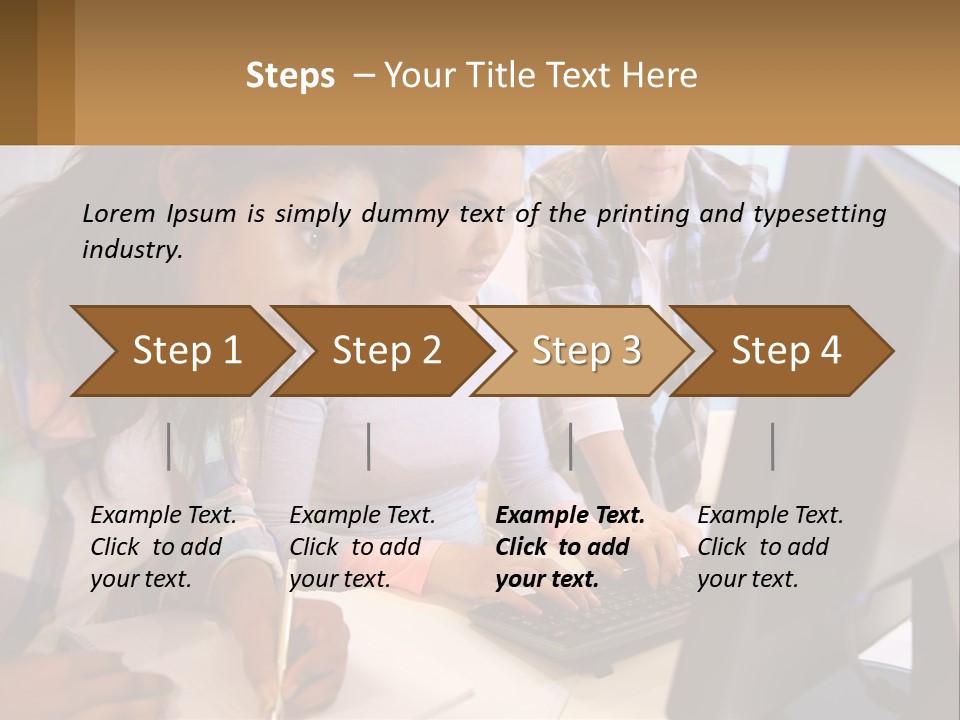 A Group Of People Looking At A Computer Screen PowerPoint Template
