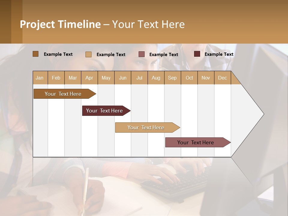 A Group Of People Looking At A Computer Screen PowerPoint Template