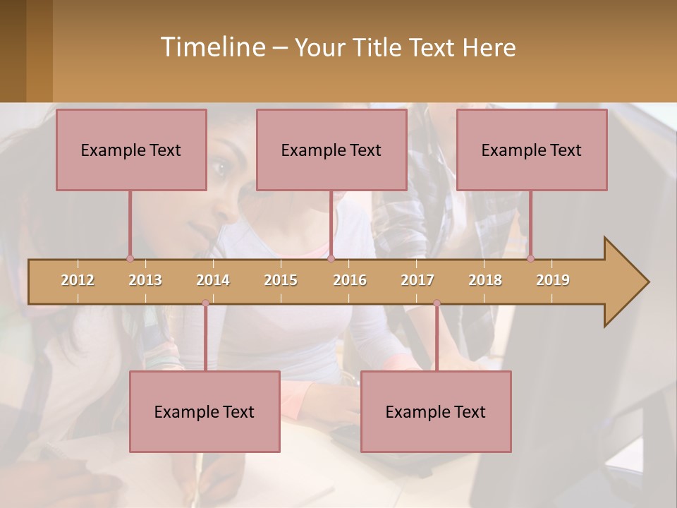 A Group Of People Looking At A Computer Screen PowerPoint Template