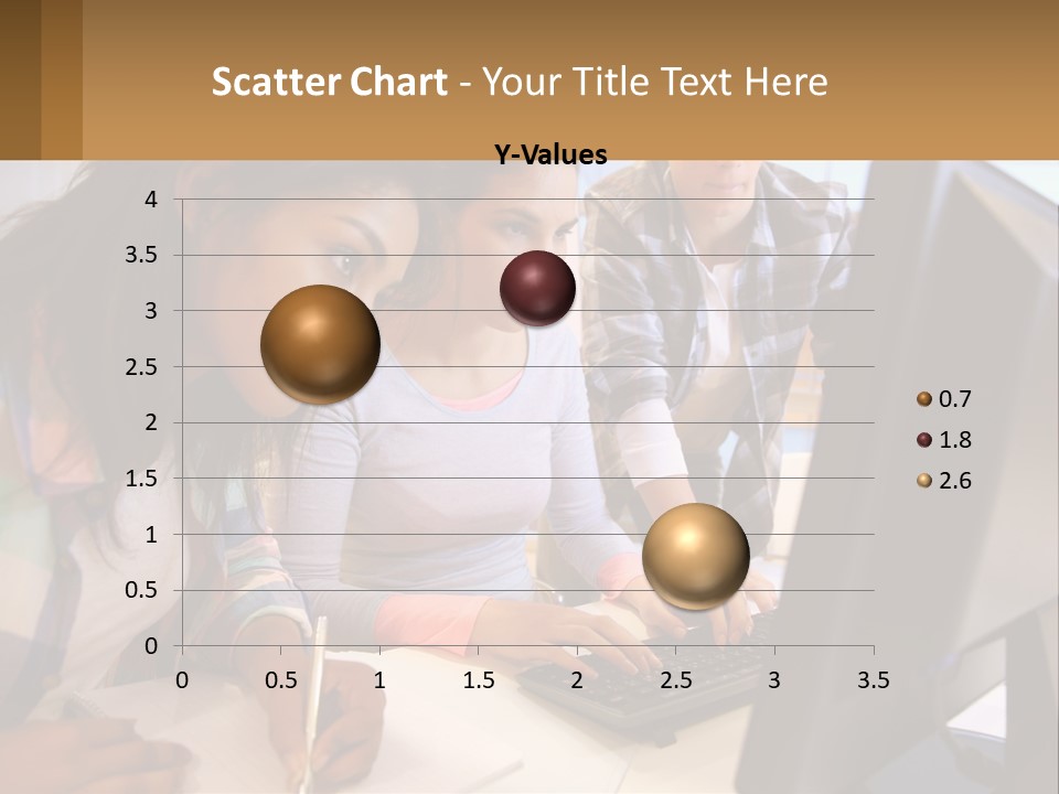 A Group Of People Looking At A Computer Screen PowerPoint Template