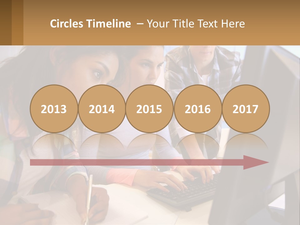 A Group Of People Looking At A Computer Screen PowerPoint Template