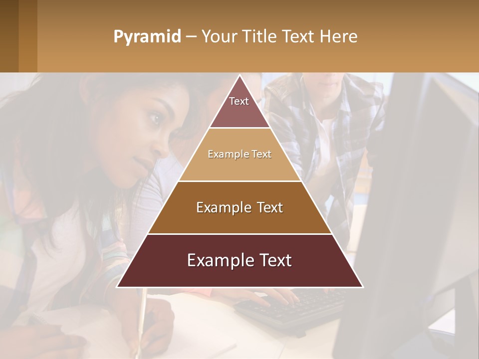 A Group Of People Looking At A Computer Screen PowerPoint Template