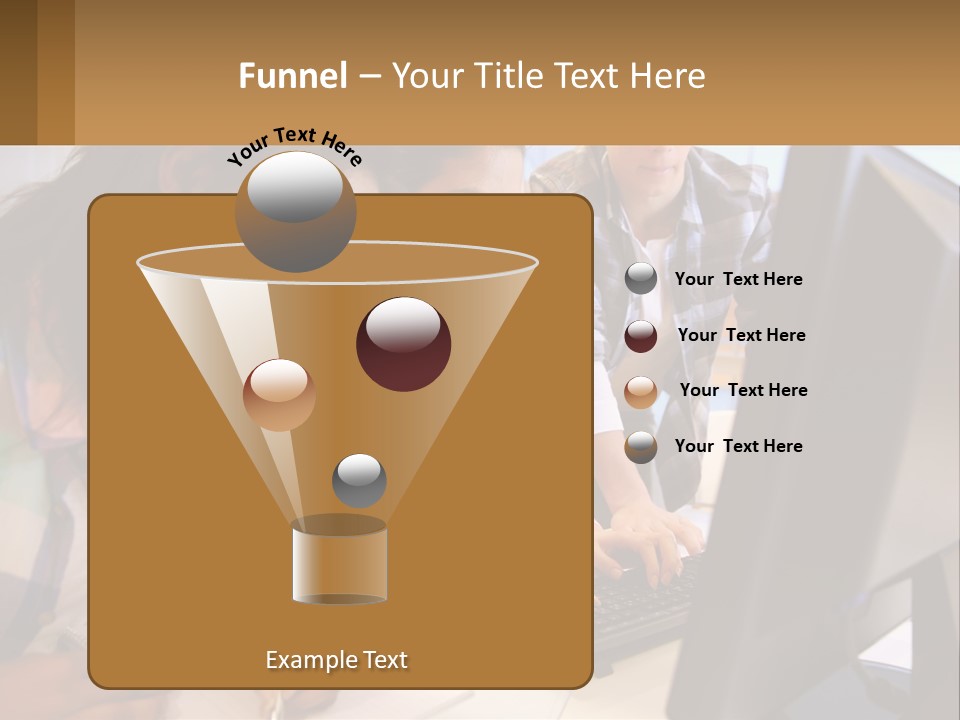 A Group Of People Looking At A Computer Screen PowerPoint Template