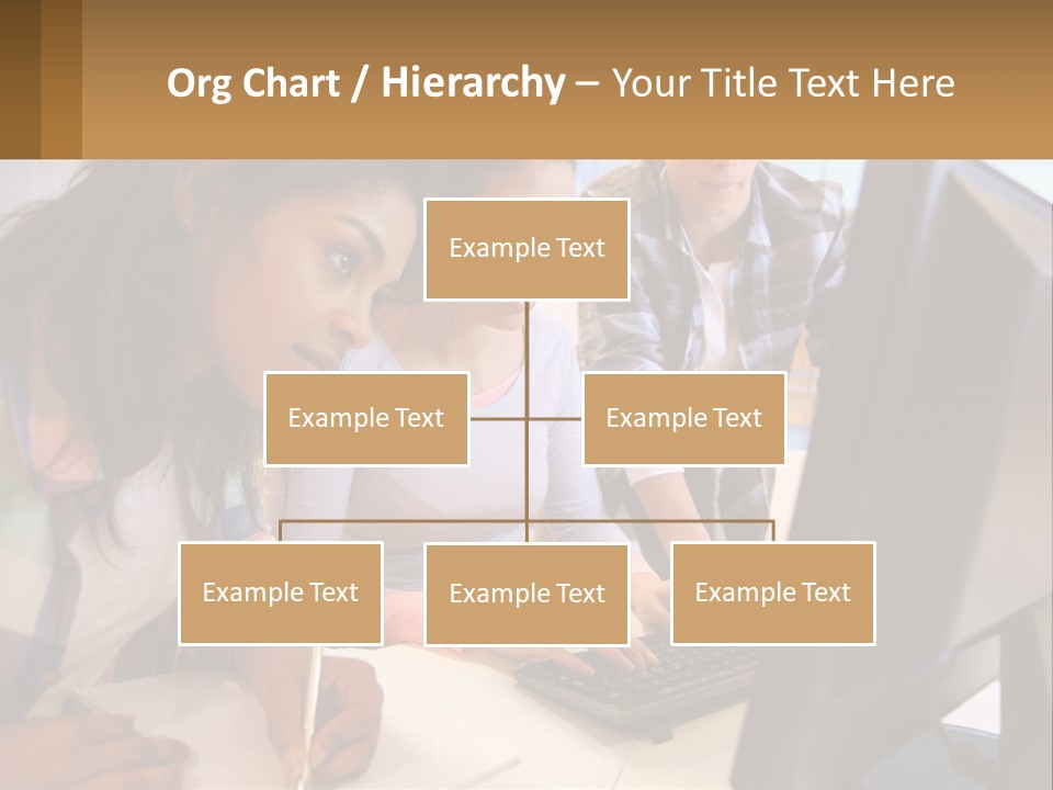 A Group Of People Looking At A Computer Screen PowerPoint Template