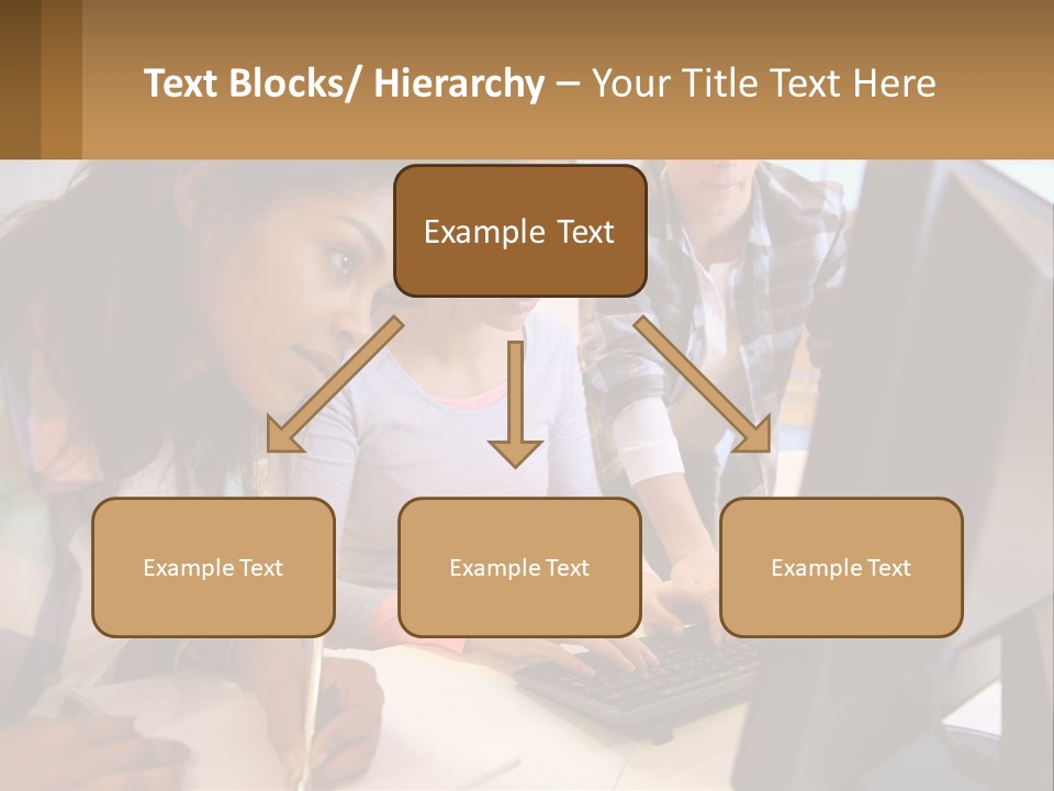 A Group Of People Looking At A Computer Screen PowerPoint Template