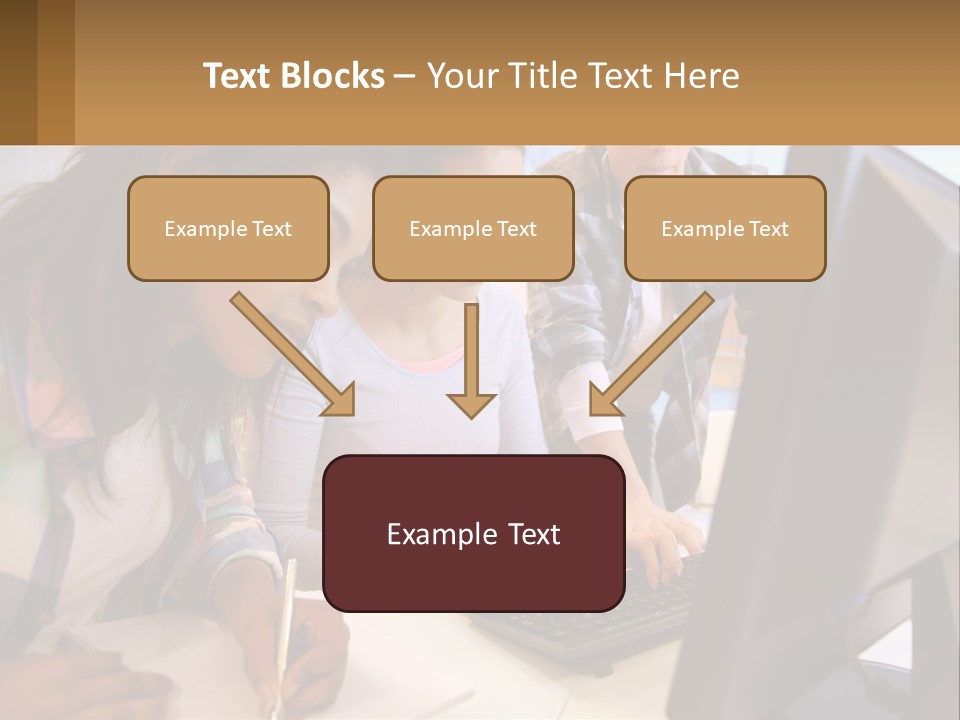 A Group Of People Looking At A Computer Screen PowerPoint Template