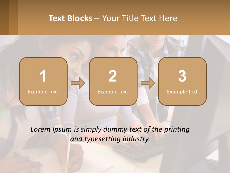 A Group Of People Looking At A Computer Screen PowerPoint Template