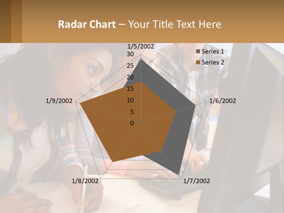 A Group Of People Looking At A Computer Screen PowerPoint Template