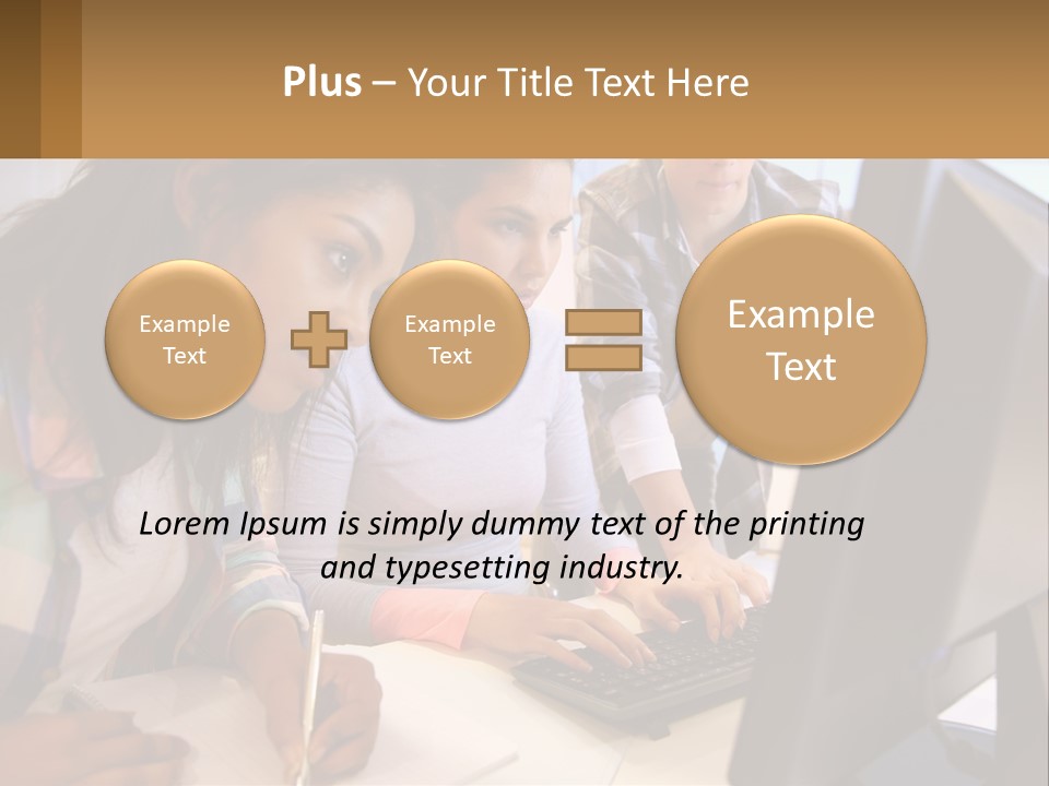 A Group Of People Looking At A Computer Screen PowerPoint Template