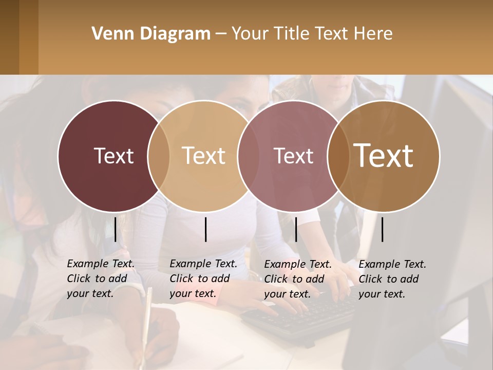 A Group Of People Looking At A Computer Screen PowerPoint Template