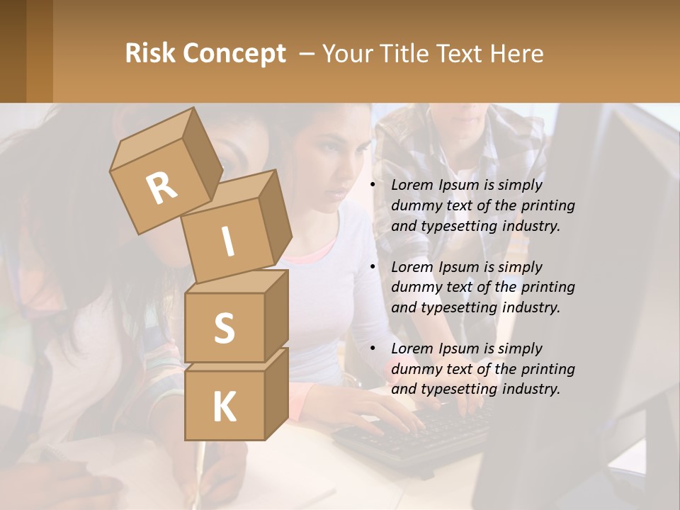 A Group Of People Looking At A Computer Screen PowerPoint Template