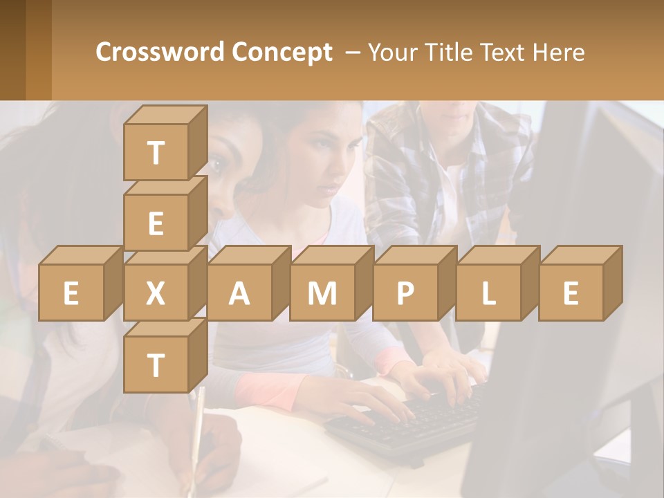 A Group Of People Looking At A Computer Screen PowerPoint Template
