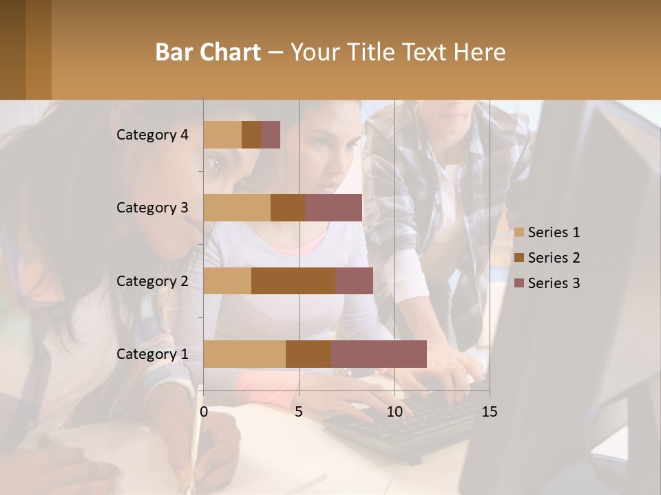 A Group Of People Looking At A Computer Screen PowerPoint Template