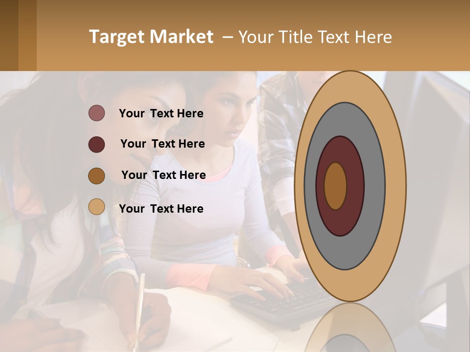 A Group Of People Looking At A Computer Screen PowerPoint Template