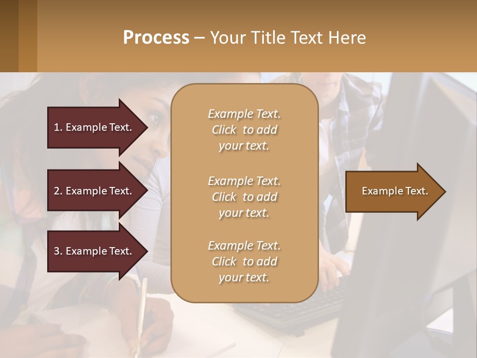 A Group Of People Looking At A Computer Screen PowerPoint Template