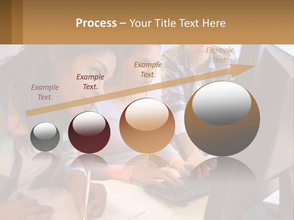 A Group Of People Looking At A Computer Screen PowerPoint Template