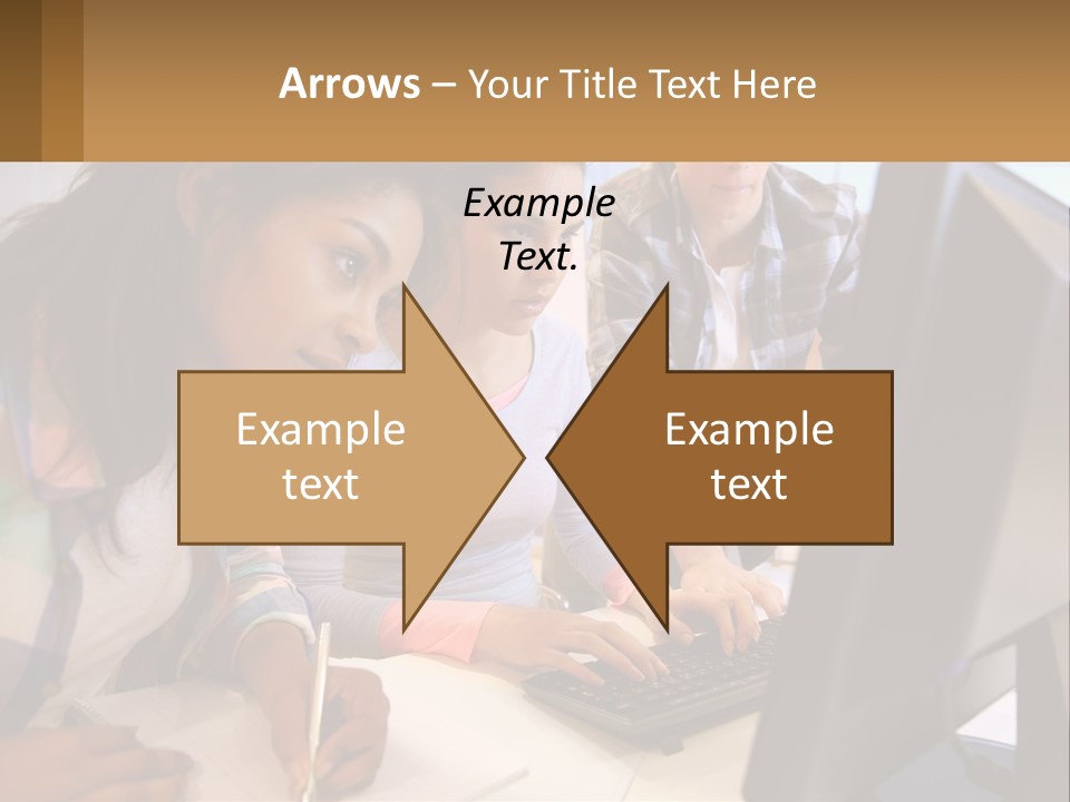 A Group Of People Looking At A Computer Screen PowerPoint Template