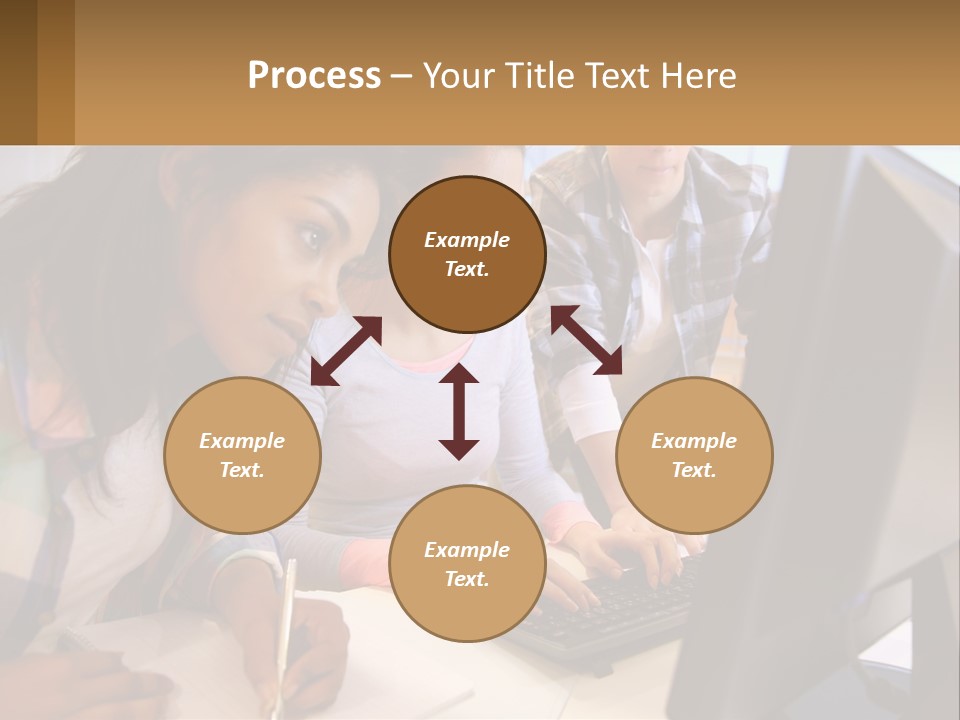 A Group Of People Looking At A Computer Screen PowerPoint Template