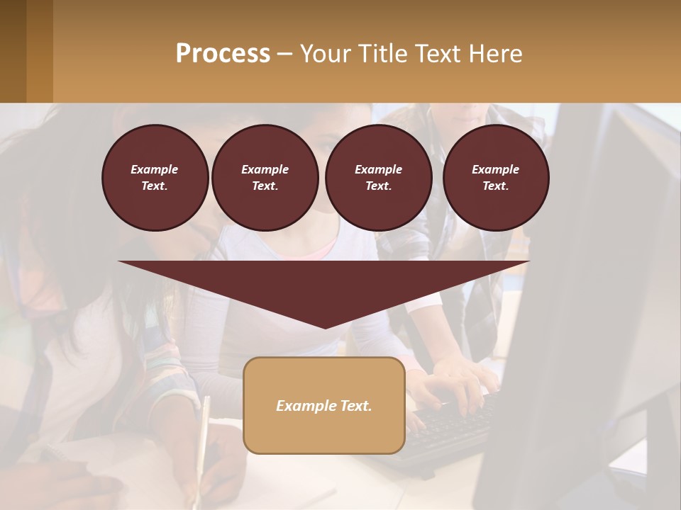 A Group Of People Looking At A Computer Screen PowerPoint Template