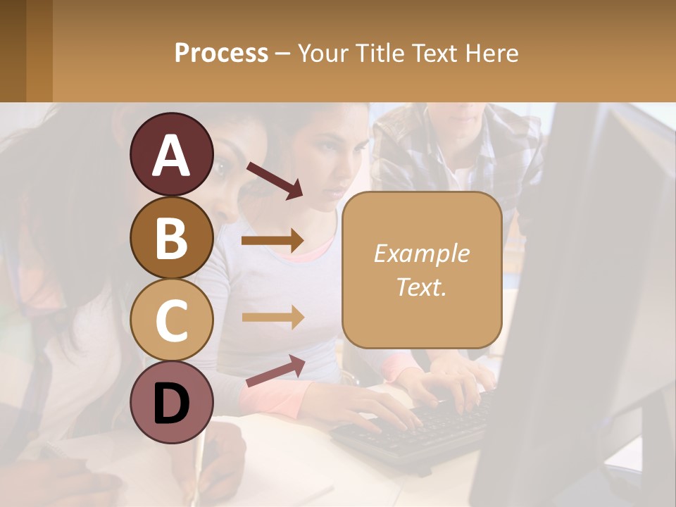 A Group Of People Looking At A Computer Screen PowerPoint Template
