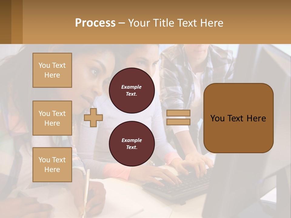A Group Of People Looking At A Computer Screen PowerPoint Template