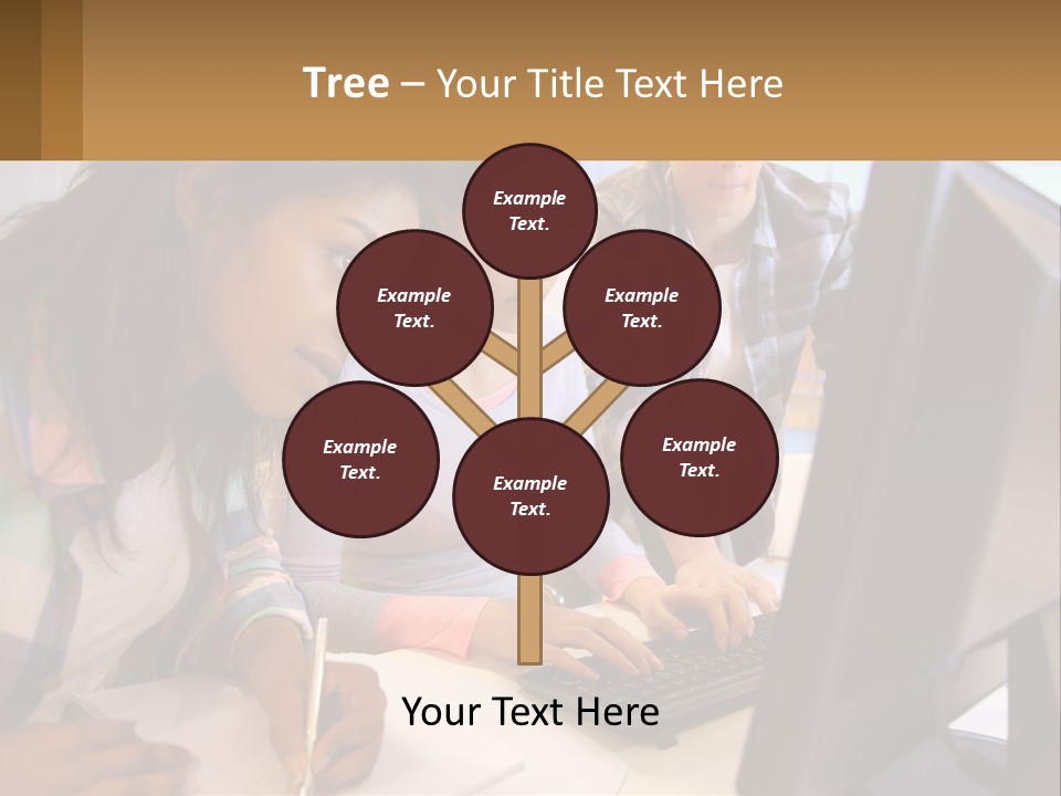 A Group Of People Looking At A Computer Screen PowerPoint Template