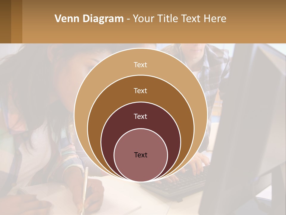 A Group Of People Looking At A Computer Screen PowerPoint Template
