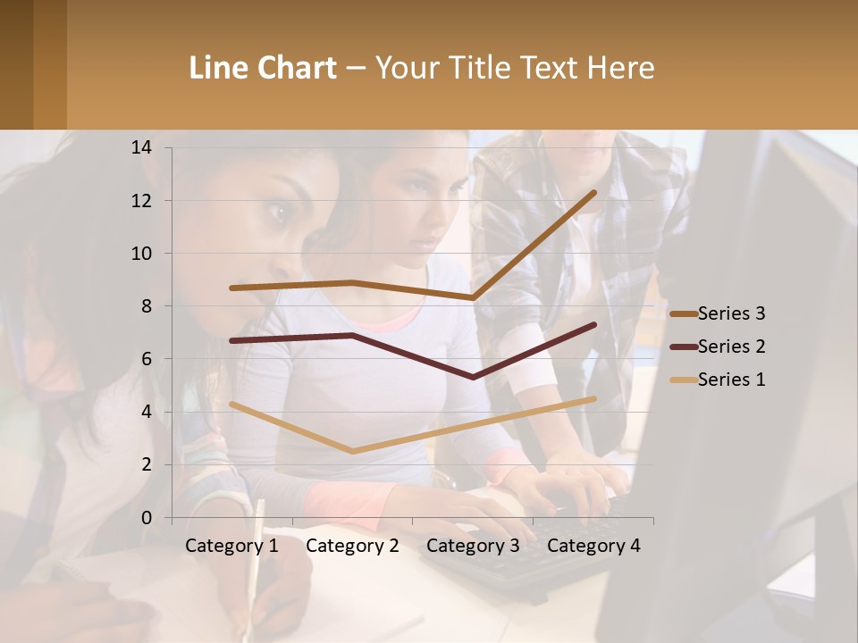 A Group Of People Looking At A Computer Screen PowerPoint Template