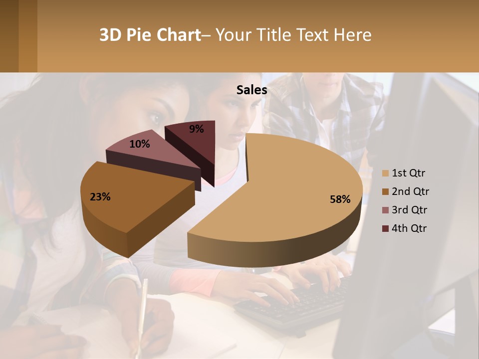 A Group Of People Looking At A Computer Screen PowerPoint Template