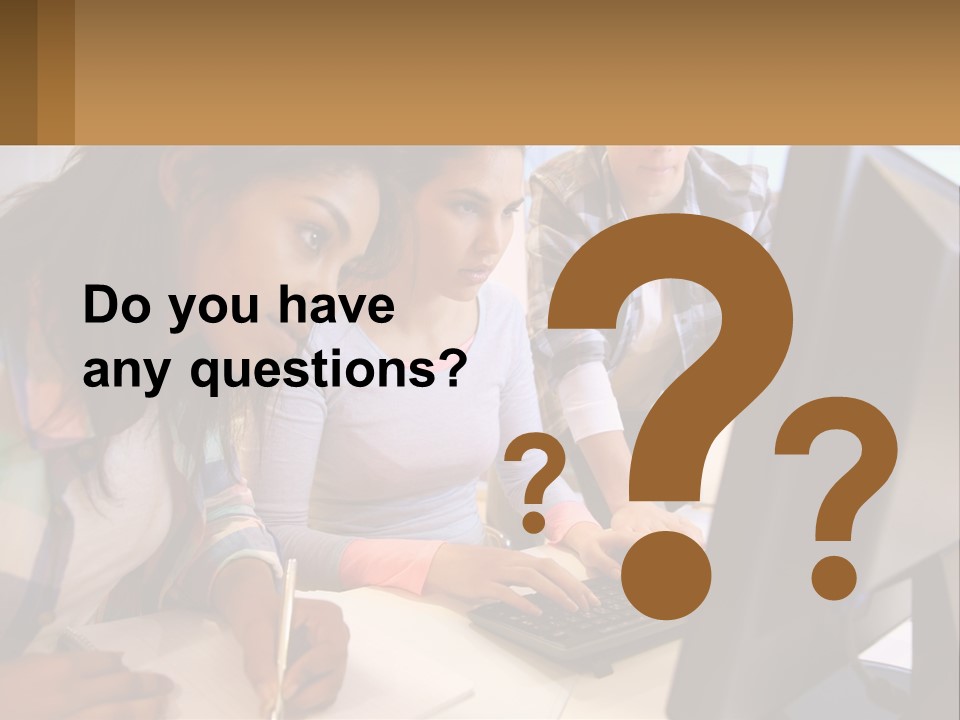 A Group Of People Looking At A Computer Screen PowerPoint Template