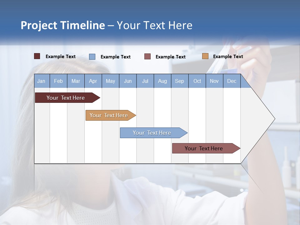 A Woman In Glasses Holding A Flask Of Blue Liquid PowerPoint Template