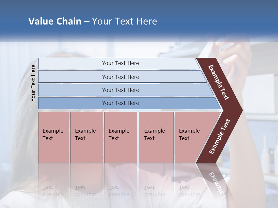 A Woman In Glasses Holding A Flask Of Blue Liquid PowerPoint Template