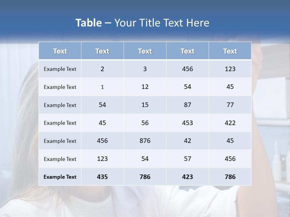 A Woman In Glasses Holding A Flask Of Blue Liquid PowerPoint Template