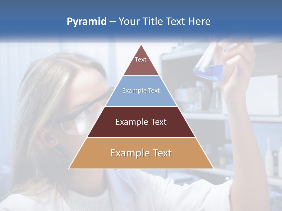 A Woman In Glasses Holding A Flask Of Blue Liquid PowerPoint Template