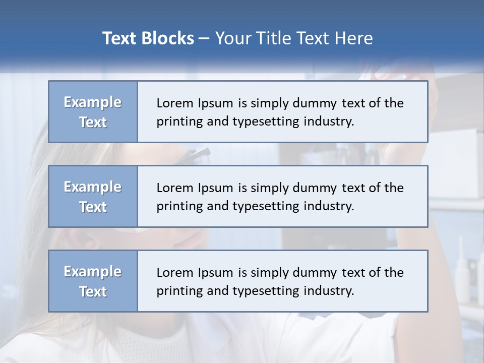 A Woman In Glasses Holding A Flask Of Blue Liquid PowerPoint Template