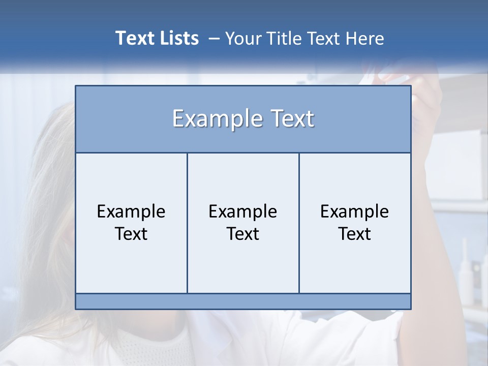 A Woman In Glasses Holding A Flask Of Blue Liquid PowerPoint Template