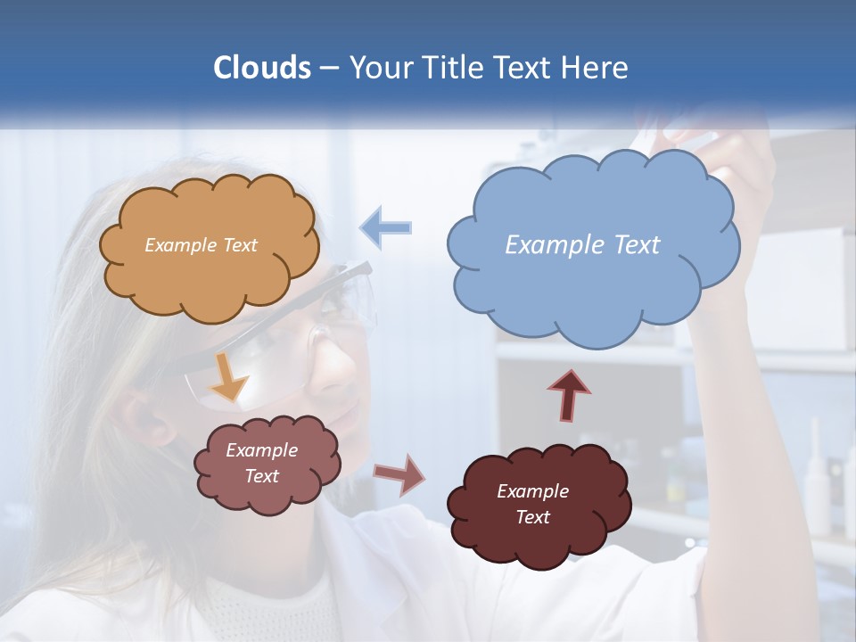 A Woman In Glasses Holding A Flask Of Blue Liquid PowerPoint Template