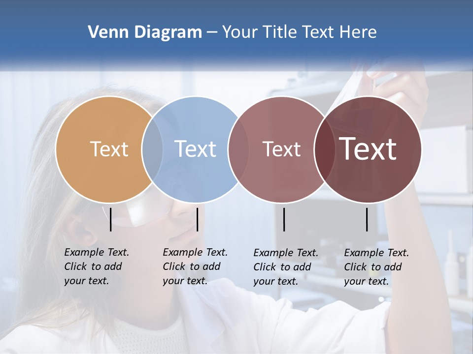 A Woman In Glasses Holding A Flask Of Blue Liquid PowerPoint Template