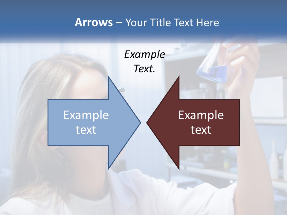 A Woman In Glasses Holding A Flask Of Blue Liquid PowerPoint Template