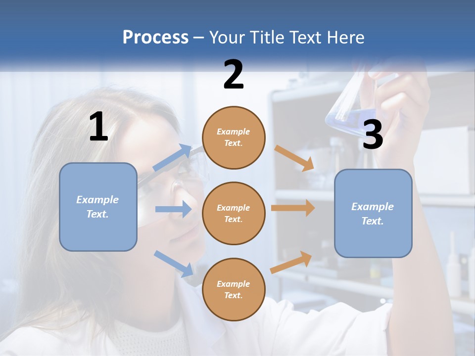 A Woman In Glasses Holding A Flask Of Blue Liquid PowerPoint Template