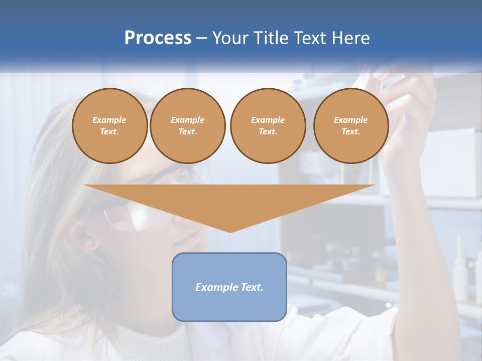 A Woman In Glasses Holding A Flask Of Blue Liquid PowerPoint Template