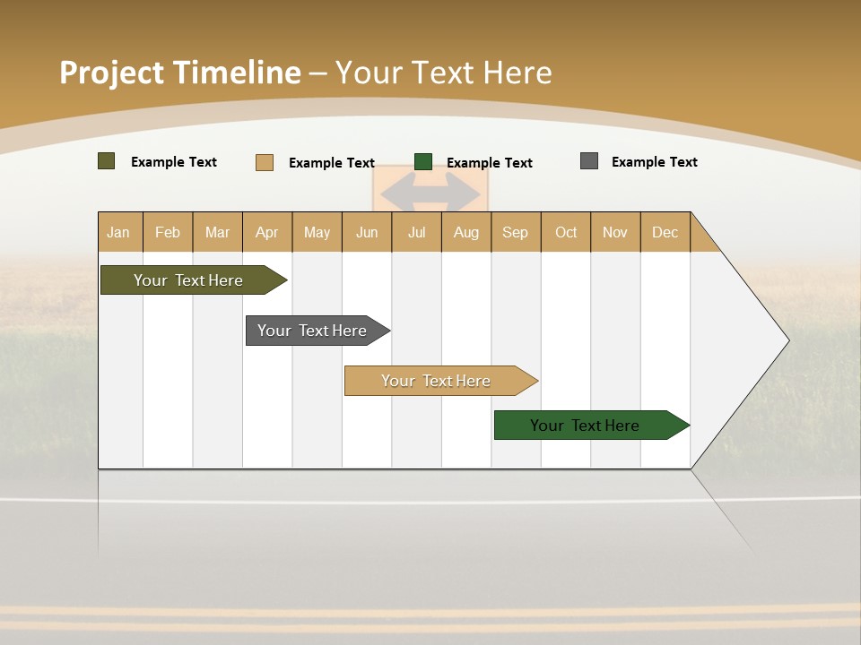 A Yellow Sign Sitting On The Side Of A Road PowerPoint Template