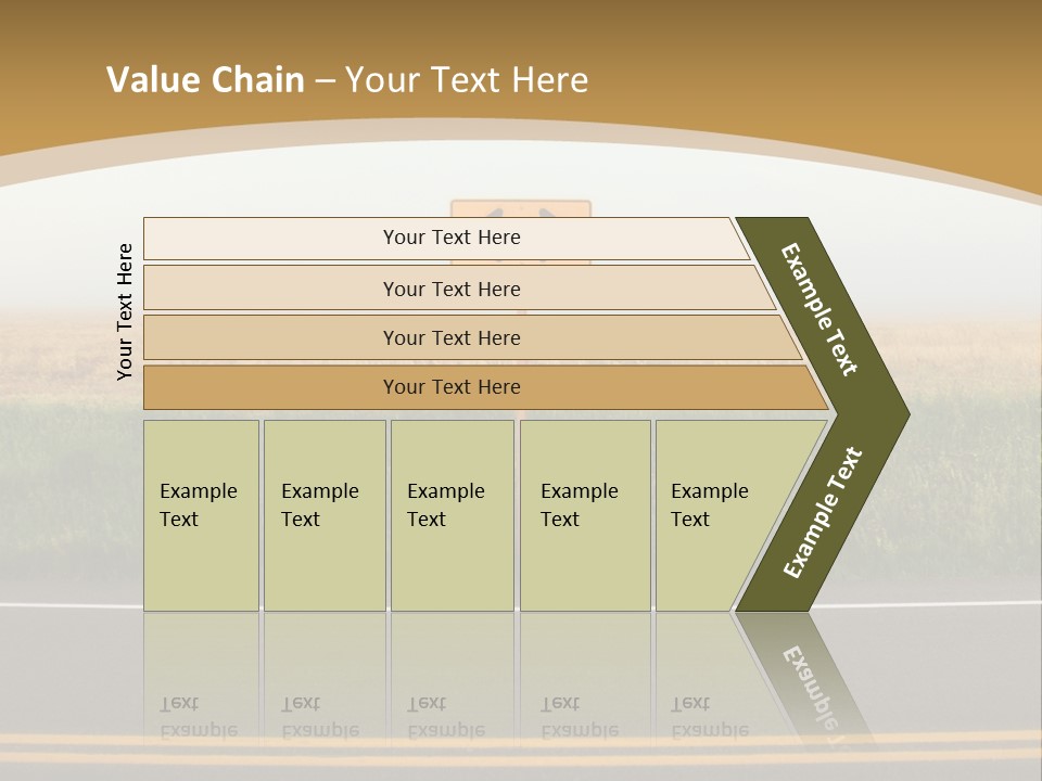 A Yellow Sign Sitting On The Side Of A Road PowerPoint Template