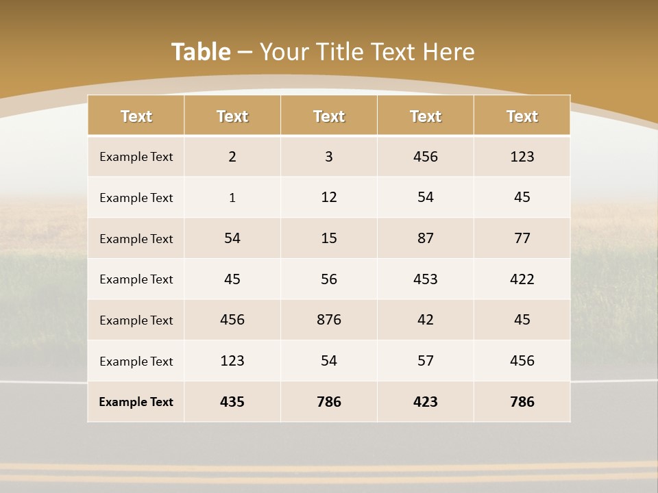 A Yellow Sign Sitting On The Side Of A Road PowerPoint Template