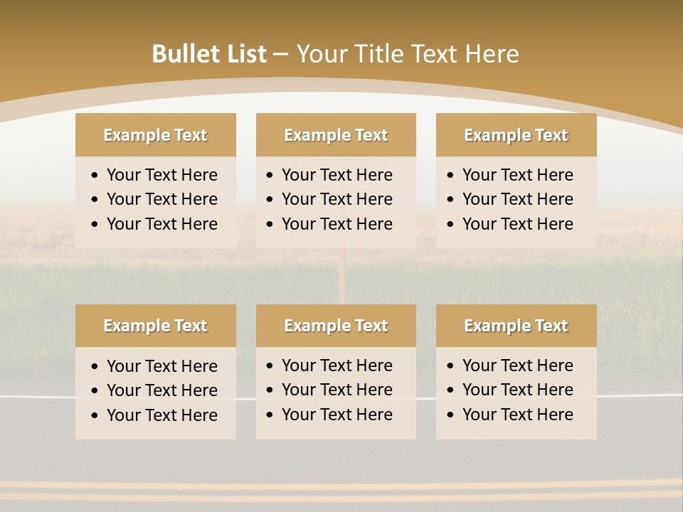 A Yellow Sign Sitting On The Side Of A Road PowerPoint Template